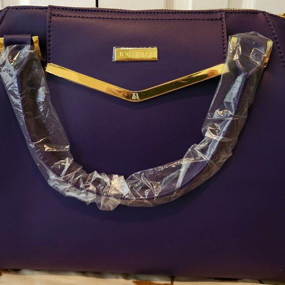 Joy & Iman Leather Bag DEEP PURPLE - Picture 1 of 6